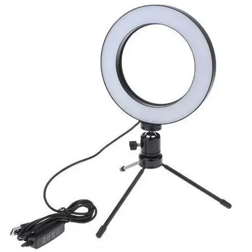 Ring Light De Mesa Iluminador De Led Tripé 8 Polegadas com Suporte Celular * PRONTA-ENTREGA *