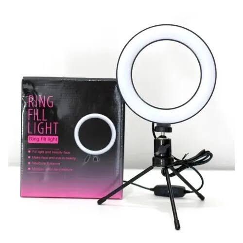 Ring Light De Mesa Iluminador De Led Tripé 8 Polegadas com Suporte Celular * PRONTA-ENTREGA *