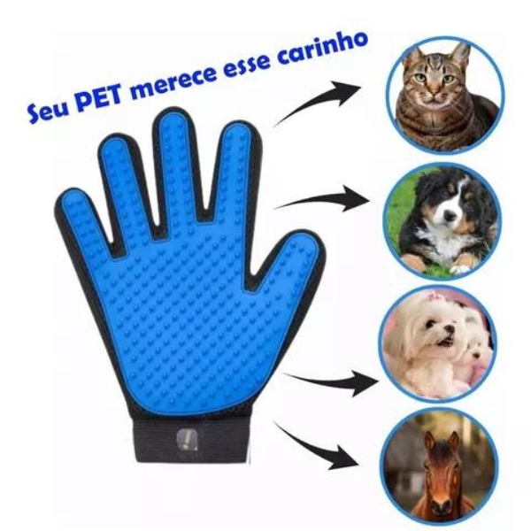 Luva Escova Removedora de Pelos Para Cães Gatos e Pets * PRONTA-ENTREGA *