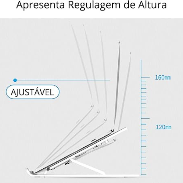 Suporte Notebook Ajustável Base Tablet Netbook Ergonômico Dobrável Regulável Leve Apoio Universal (PLÁSTICO)  * PRONTA-ENTREGA *