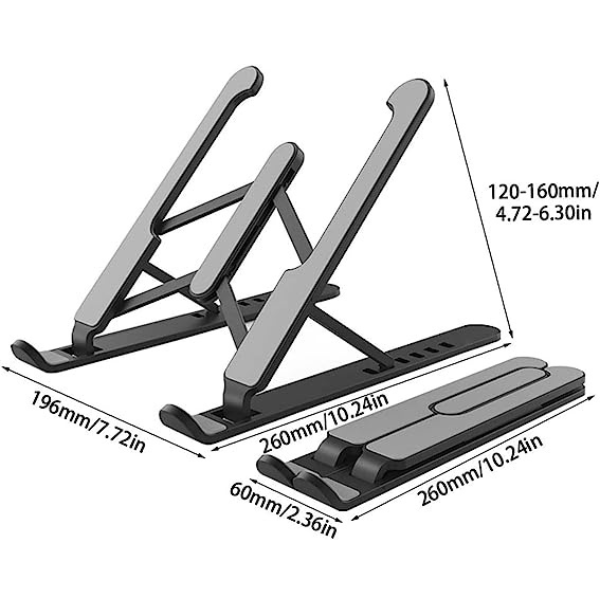 Suporte Notebook Ajustável Base Tablet Netbook Ergonômico Dobrável Regulável Leve Apoio Universal (PLÁSTICO)  * PRONTA-ENTREGA *