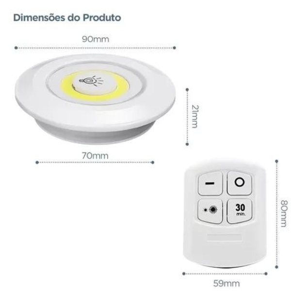 Kit 3 Lâmpadas Luminária Led Controle Sem Fio * PRONTA-ENTREGA *