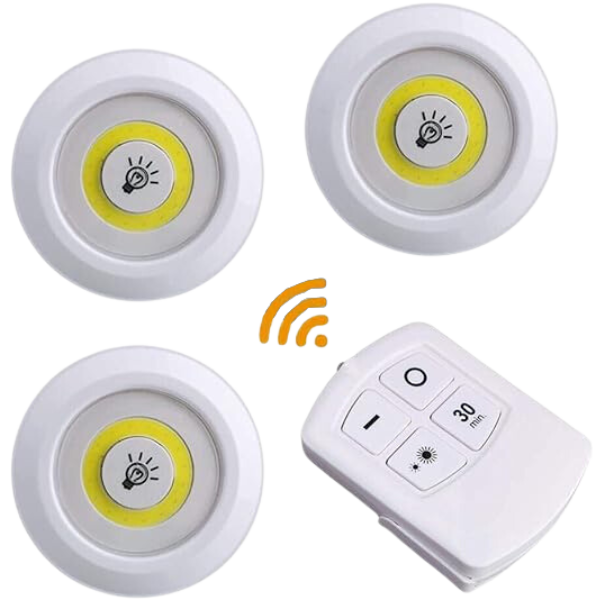 Kit 3 Lâmpadas Luminária Led Controle Sem Fio * PRONTA-ENTREGA *