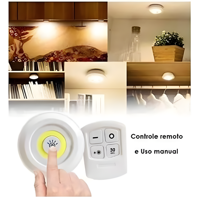 Kit 3 Lâmpadas Luminária Led Controle Sem Fio * PRONTA-ENTREGA *