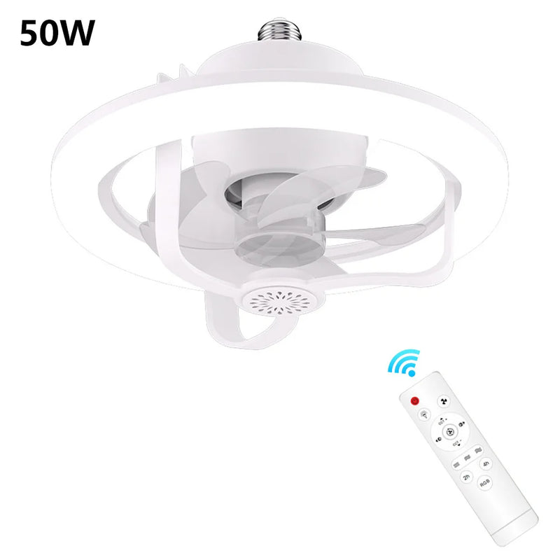 Ventilador E Luminária De Teto Com Rotação 360° Automática 50w * PRONTA-ENTREGA *