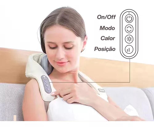 Aparelho Massagem Pescoço Ombros Terapêutica Portátil  Recarregável  * PRONTA-ENTREGA *