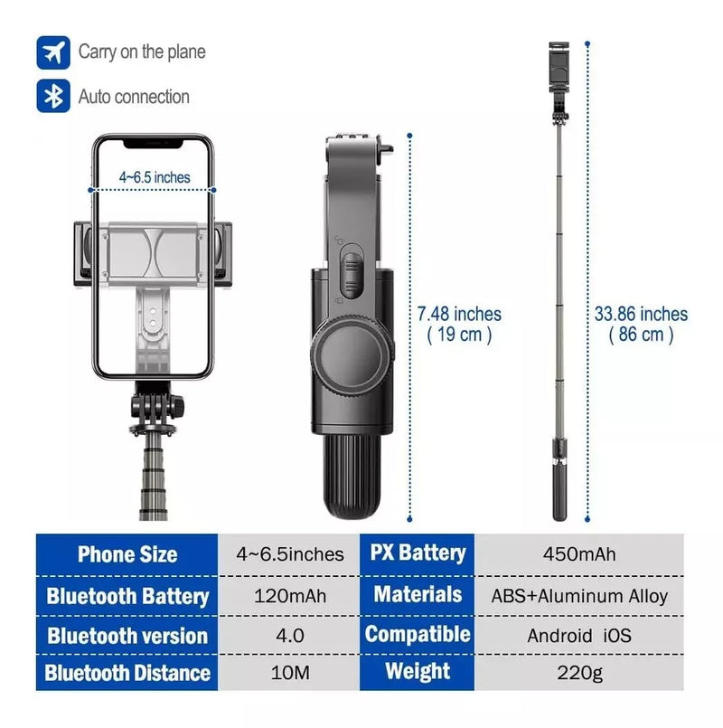 GIMBAL ESTABILIZADOR AUTOMÁTICO PARA CELULAR * PRONTA-ENTREGA *