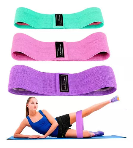 Kit 3 Faixas Elásticas De Exercício Hip Resistance Bands * PRONTA-ENTREGA *