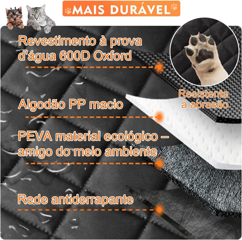 Capa Protetora Banco Traseiro Pet Cães Gatos Passagem Cinto 4 em 1 * PRONTA-ENTREGA *