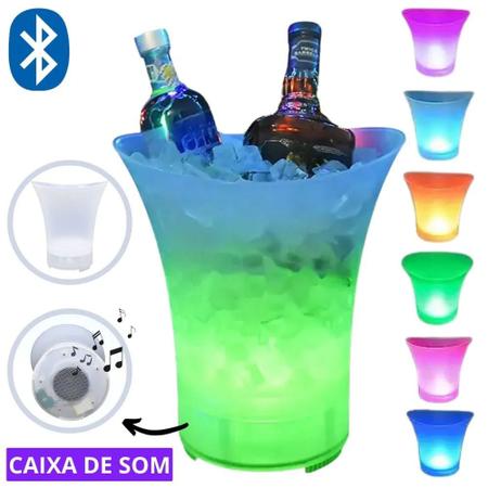 Balde P/ Gelo Rgb Caixa De Som 20w Integrada Bluetooth 5 LITROS * PRONTA-ENTREGA *