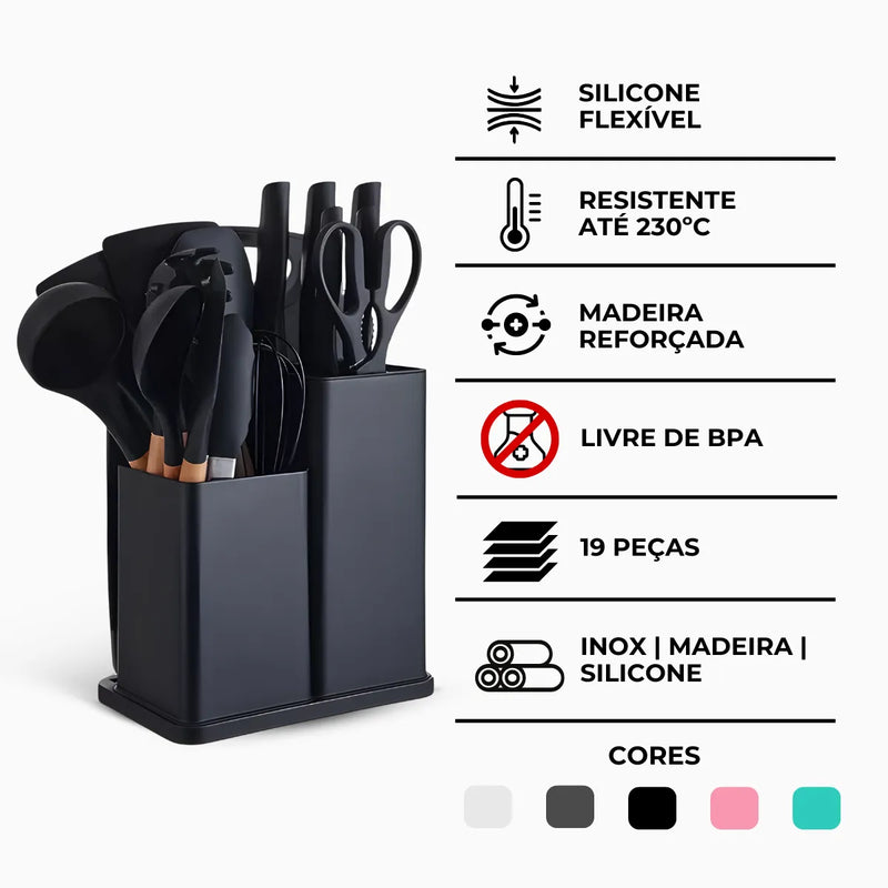 Kit Utensílios de Cozinha Jogo Completo 19 Peças * PRONTA-ENTREGA *