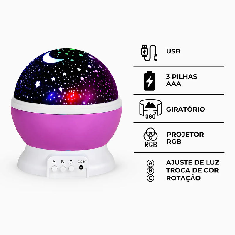 Luminária Projetor Estrelas 360º Abajur Star Master * PRONTA-ENTREGA *