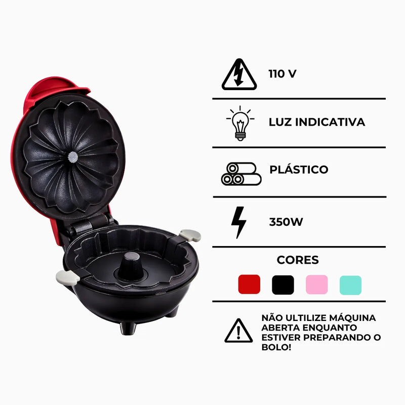 Mini Máquina De Bolo Caseiro Antiaderente e Portátil - 110v * PRONTA-ENTREGA *