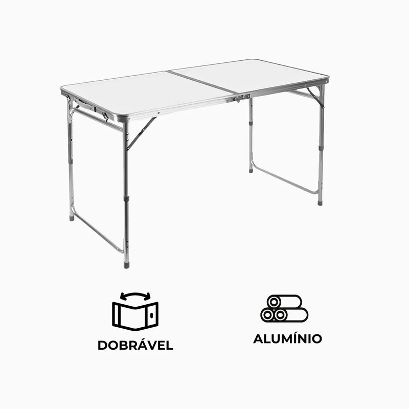 Mesa Dobrável Com Maleta Em Alumínio * PRONTA-ENTREGA *