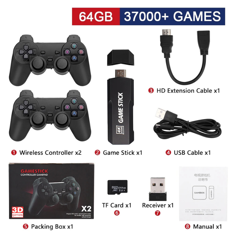 Game Stick GD10 4k 64gb Portátil Retro 2 Controles Sem Fio * PRONTA-ENTREGA *