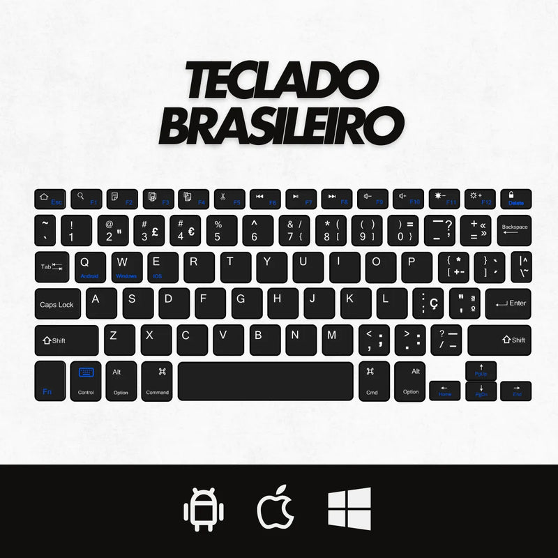 Teclado Sem Fio Bluetooth Recarregável Com Mouse * PRONTA-ENTREGA *