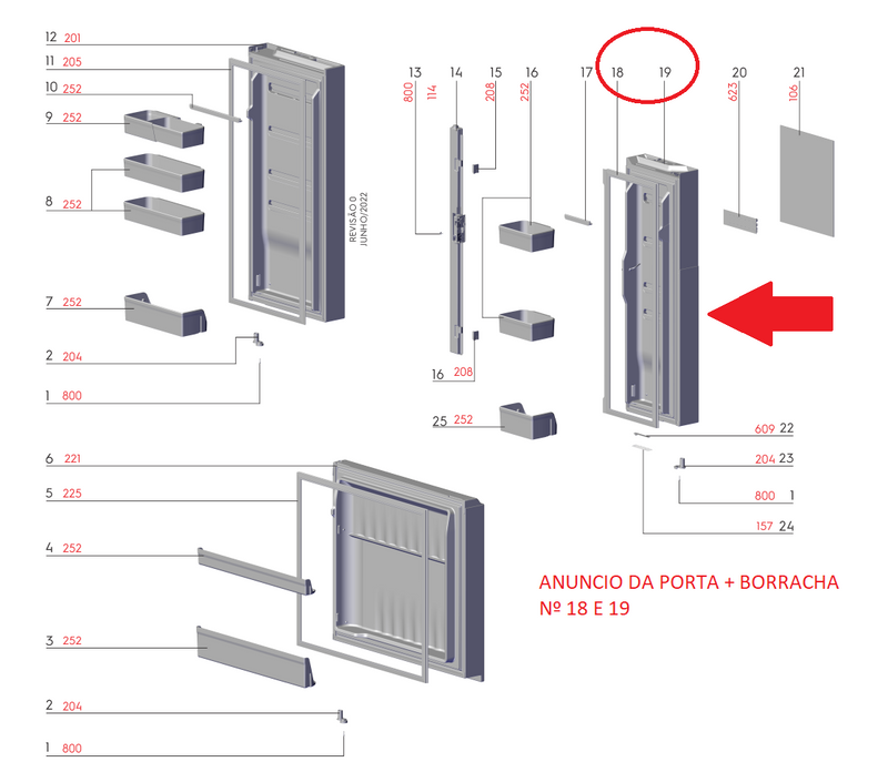 Porta Esquerda Branca Refrigerador Geladeira Electrolux IM8 Codigo A24800507 Original ( Apenas a Porta com a Gaxeta )