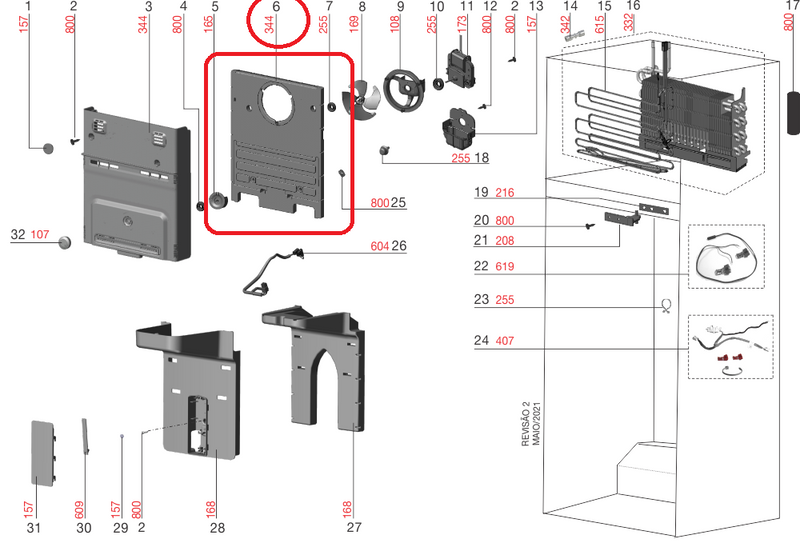 Duto Eps Multiflow Completo Geladeira Electrolux TF42 TF42S DFN41 DFX41 TF39 TF39S A17100101 Original