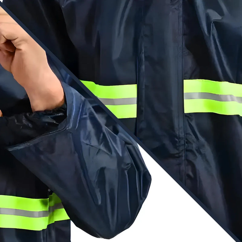 Conjunto Capa De Chuva Impermeável Com Touca E Viseira - GG ( AZUL MARINHO ) * PRONTA-ENTREGA *