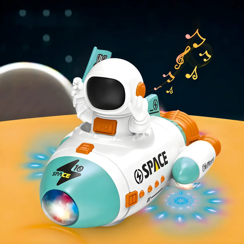 Brinquedo Foguete Astronauta Giratório 360° Luz Led Música  * PRONTA-ENTREGA *