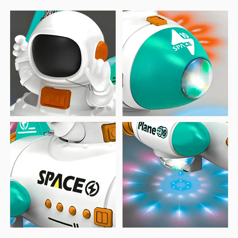 Brinquedo Foguete Astronauta Giratório 360° Luz Led Música  * PRONTA-ENTREGA *