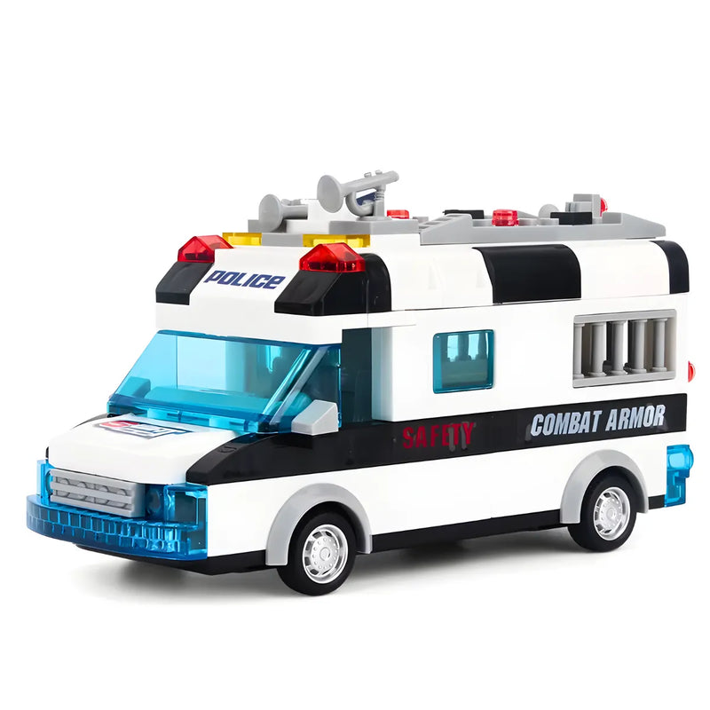 Carro Policia 77 Peças Lego Brinquedo com Luz Som * PRONTA-ENTREGA *