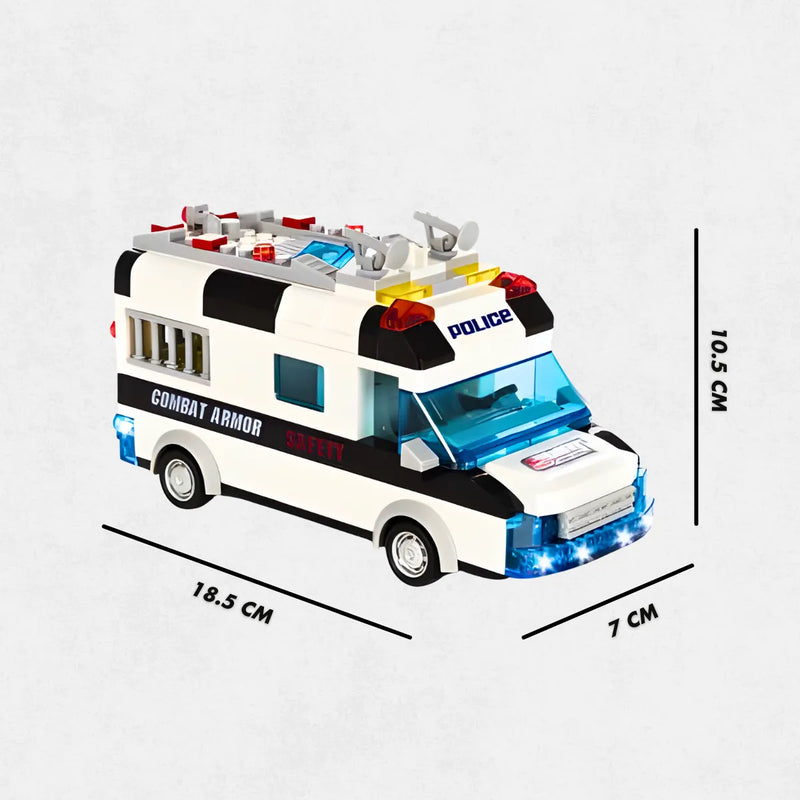 Carro Policia 77 Peças Lego Brinquedo com Luz Som * PRONTA-ENTREGA *