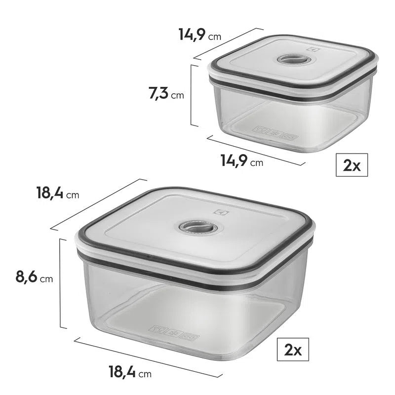 Potes Herméticos Electrolux De Plástico Cinza Retangular Com 12 Unidades