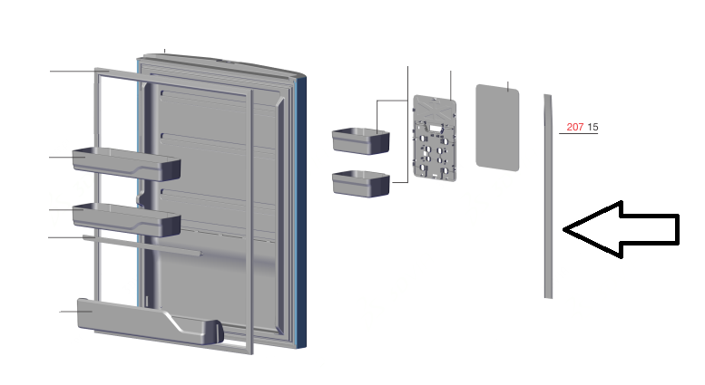 Acabamento Puxador Porta Do Refrigerador Geladeira Electrolux Db84 Db84S Db84X 72002084 Original