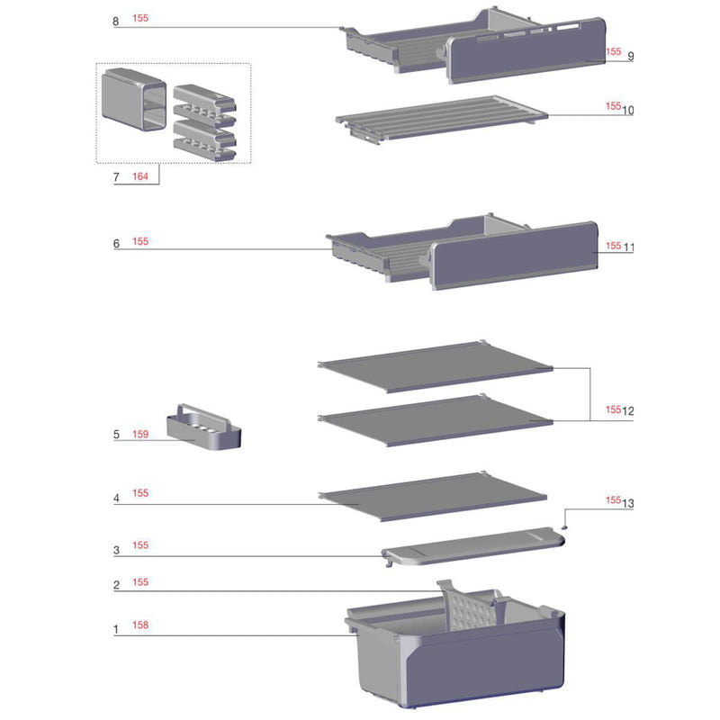 Divisor Gaveta De Legumes Refrigerador Electrolux TF55 TF55S TF56 TF56S IT55 IT55S  Codigo A11513401 Original