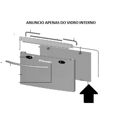 Vidro Interno Porta Forno Pequeno Fogão Electrolux 76Dx 76Hlx 76Lx 76Db 76Hl Codigo 60016926 Original