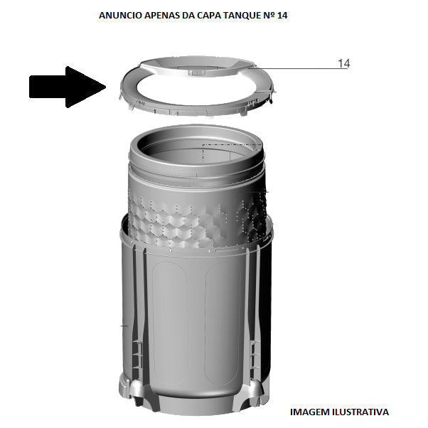 Capa Tanque Lavadora De Roupas Electrolux  Lwi13 Codigo A13906904 Original