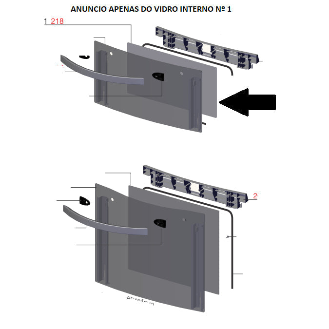 Vidro Interno Porta Forno Menor Fogão Electrolux 56Db 56Dtx 56Dtb Codigo A05306905 Original