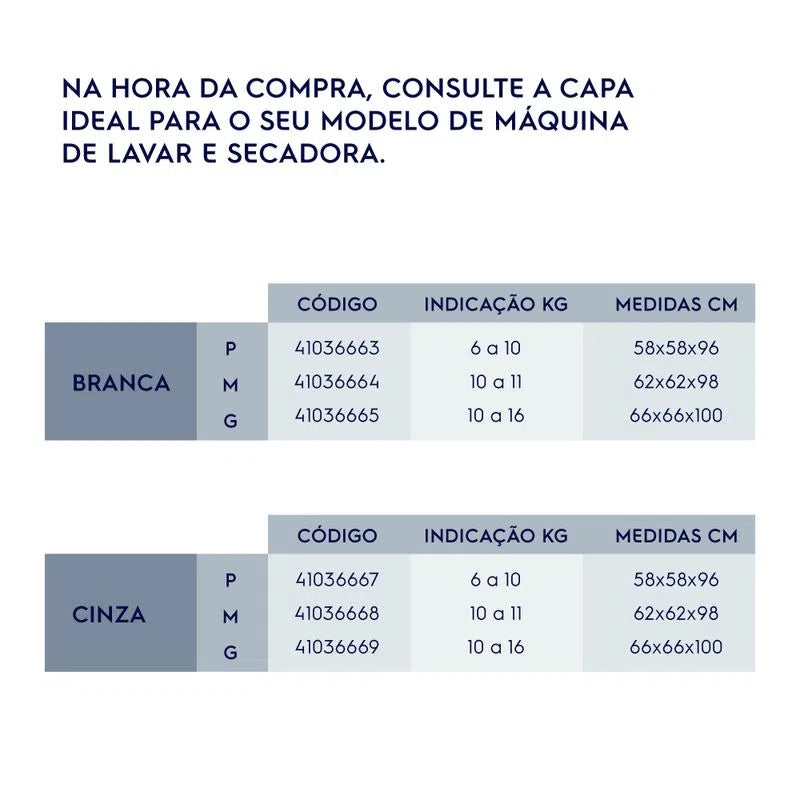 Capa para Máquina de Lavar / Lavadora de Roupas Marca Electrolux 100% poliéster - Flanelado internamente Original