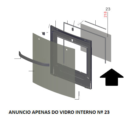 Vidro Interno Porta Forno Fogão Electrolux 56Tax 56Sab 56Ebt 56Tab 56Eax 56Eab 56Ext 56Gxq 56Lbu Codigo A11675707 Origin