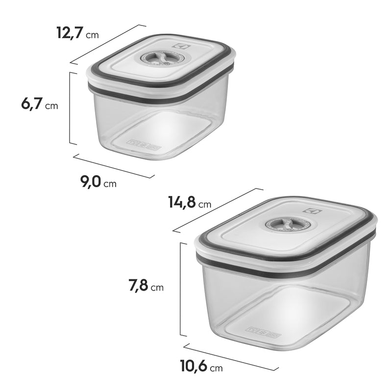 Potes Herméticos Electrolux De Plástico Cinza Retangular Com 12 Unidades