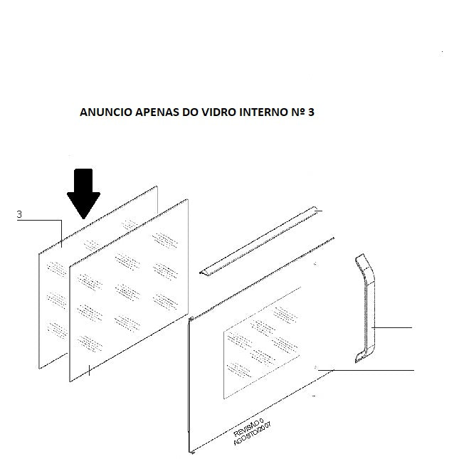 Vidro Interno Porta Forno Electrolux Oe6Sx  Codigo A08097301 Original