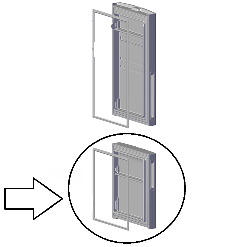 Porta Branca Do Freezer Geladeira / Refrigerador Electrolux Ib45 / Db44 Codigo 70009792 70009804 Original ( puxador na cor cinza ) ( Apenas a Porta com a Gaxeta )