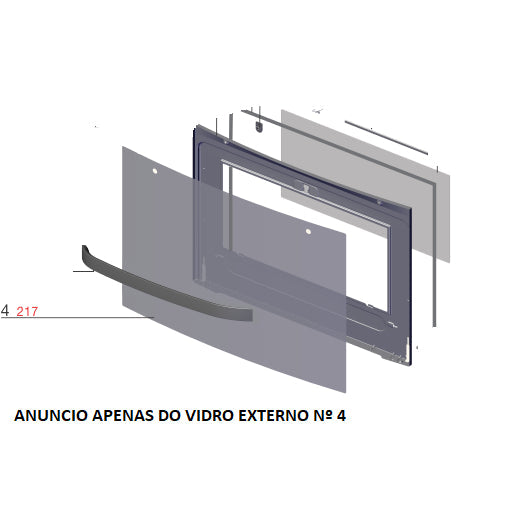 Vidro Externo Porta Forno Fogão Electrolux 76Ub6 76Sab 76Ber 76Ubr 76Bs 76Rbs 76Ebr 76Ubq 76Sqb 76Rss 76Usq 76Usr Codig