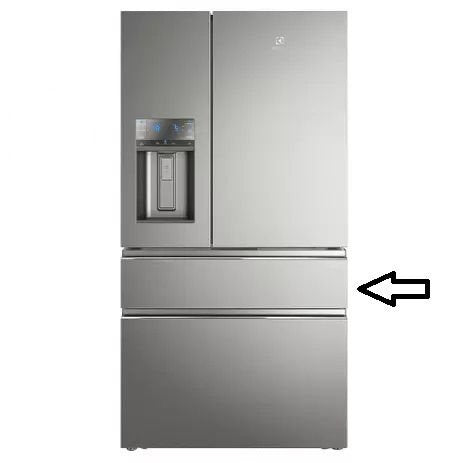 Porta Gaveta Freezer Superior FLEXISPACE Inox Geladeira Electrolux Dm91X A05354547 A05354523 Original ( Apenas a Porta com a Gaxeta )