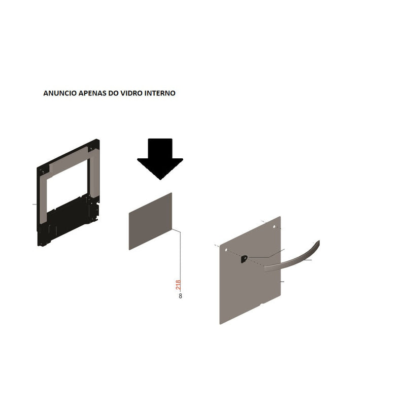 Vidro Interno Porta Forno Fogão Electrolux E Continental Fc4Vb Fc4Cb Fc4Cs Fc4Vp 50Sbc Codigo A05306913